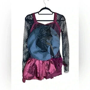 Weissman Red Jazz Tap Lyrical Modern Dance Costume with witches hat size LA